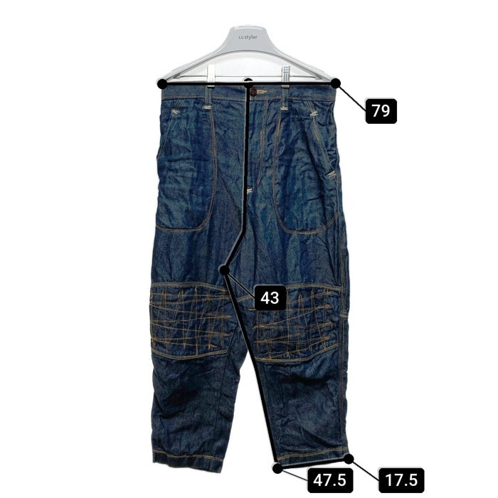 JUNYA WATANABE COMME des GARCONS MAN ジュンヤワタナベ コムデギャルソンマン WG-P025 AD2020 ステッチワーク リネンデニムサルエルパンツ インディゴ sizeS 瑞穂店