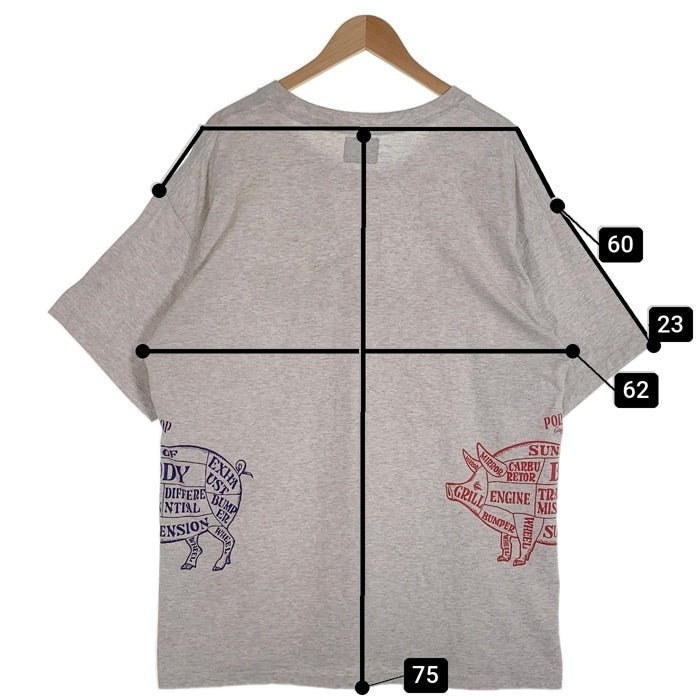 PORKCHOP ポークチョップ MULTI LOGOS TEE マルチロゴ プリントTシャツ グレー Size XL 福生店