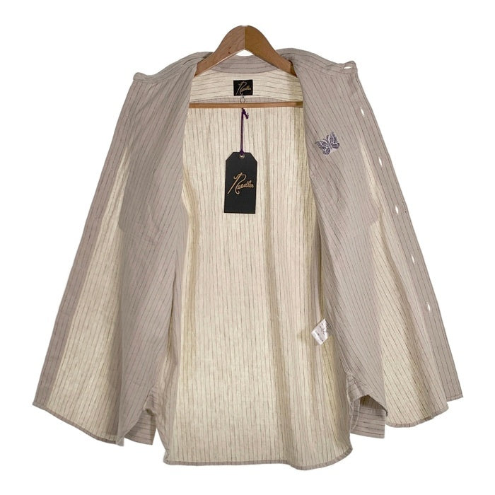 Needles ニードルズ コットン リネン ストライプシャツ アイボリー NS230 Size S 福生店