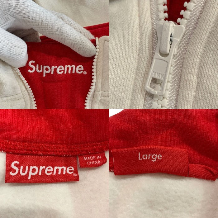 SUPREME シュプリーム 22AW Washed Half Zip Pullover ウォッシュドハーフジッププルオーバー スウェットトレーナー ホワイト Size L 福生店