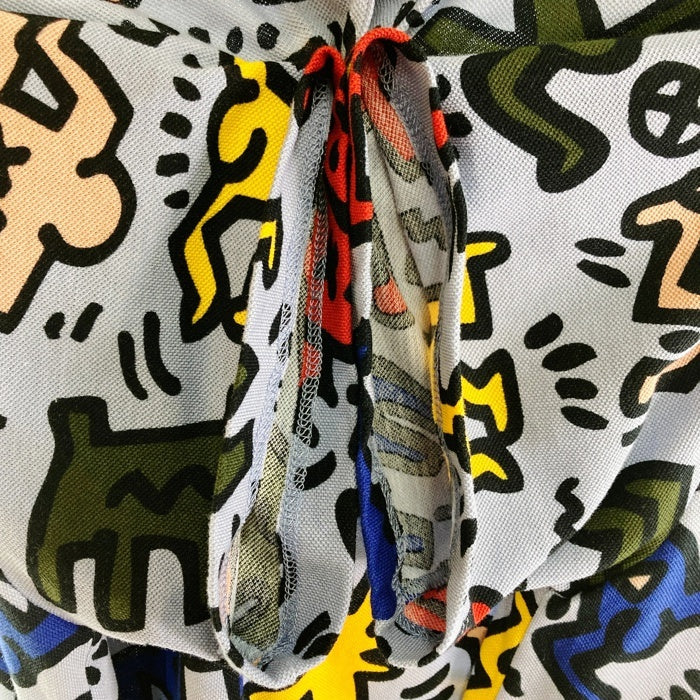 LACOSTE ラコステ Ketih Haring キース へリング 総柄 ポロシャツ ブルー size38 瑞穂店