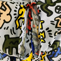 LACOSTE ラコステ Ketih Haring キース へリング 総柄 ポロシャツ ブルー size38 瑞穂店