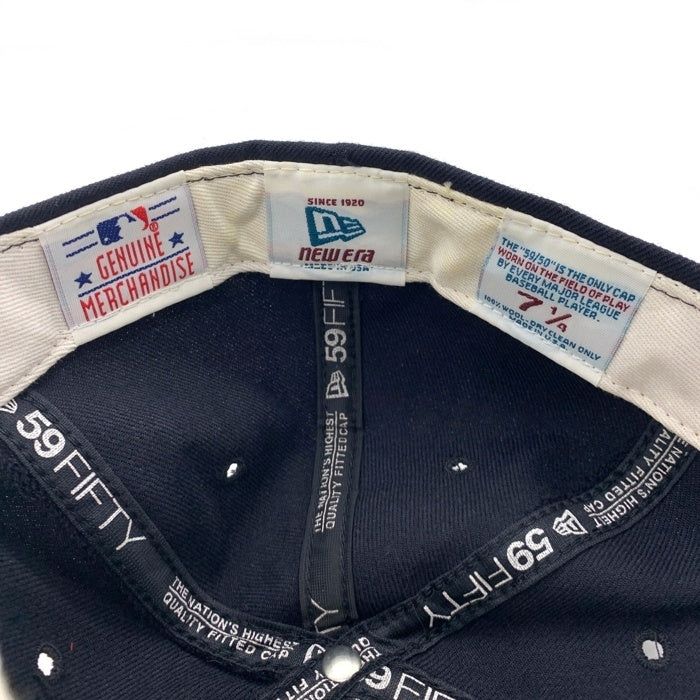 90's New Era ニューエラ 59FIFTY MLB ニューヨーク・ヤンキース ウールベースボールキャップ ネイビー 赤刺繡 USA製 Size 7 1/4(57.7cm) 福生店