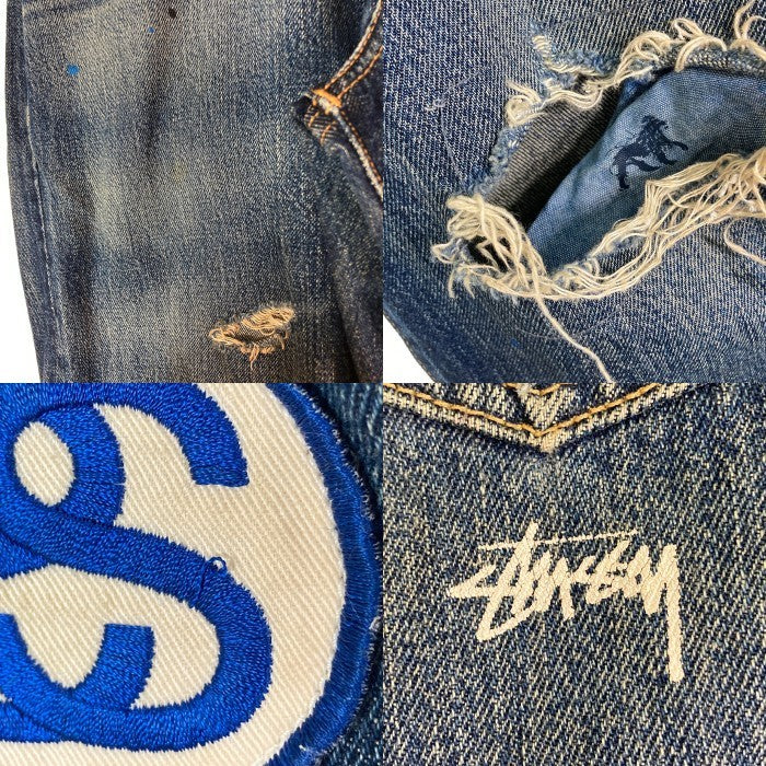 STUSSY ステューシー × Levi's リーバイス 501 Repair Damage Denim Pants リペア ダメージ デニムパンツ インディゴ sizeW34 瑞穂店