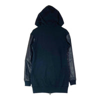 DIESEL ディーゼル レザー 切り替え スウェット ダブルジップアップ パーカー 羊革 ブラック sizeS 瑞穂店