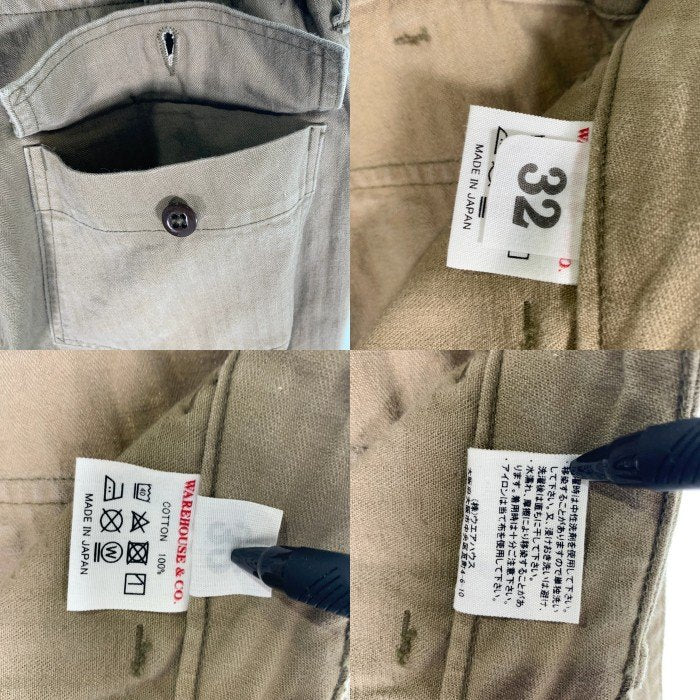 WAREHOUSE ウエアハウス HBT MILITARY PANTS ヘリンボーン ベイカーパンツ ミリタリー オリーブ Size 32 福生店