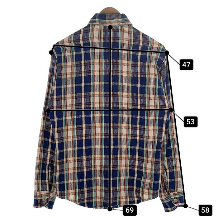 70's BIG MAC ビッグマック フランネルチェックシャツ ネイビー ホワイト Size S 福生店