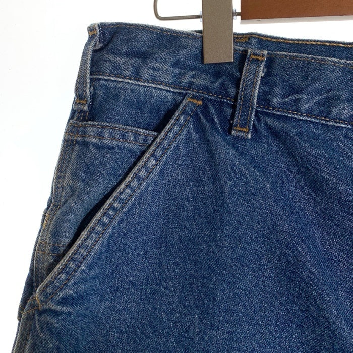 Carhartt カーハート フランネルチェックライナー デニムカーペンターパンツ インディゴ ウォッシュ加工 B236 DST メキシコ製 Size 34×32 福生店