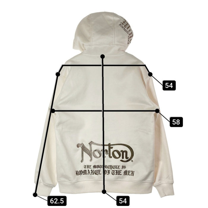 Norton ノートン フェイクスウェード ジップアップパーカー 裏ボア 243N1311A ホワイト Size L 瑞穂店