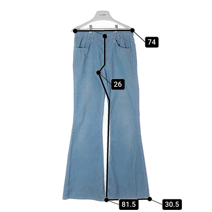 Levi’s リーバイス USA製 ボタン裏83 ホワイトタブ ベルボトム コーデュロイパンツ ライトブルー size- 瑞穂店