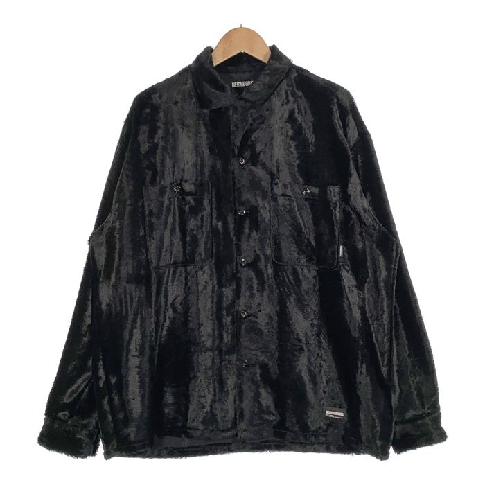 NEIGHBORHOOD ネイバーフッド 23AW FUR SHIRT LS ファー オープンカラーシャツ ブラック 232AQNH-SHM06 Size XL 福生店