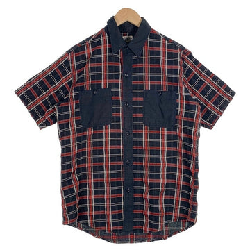 SUGAR CANE シュガーケーン 半袖 チェックシャツ ブラック レッド Size L 福生店