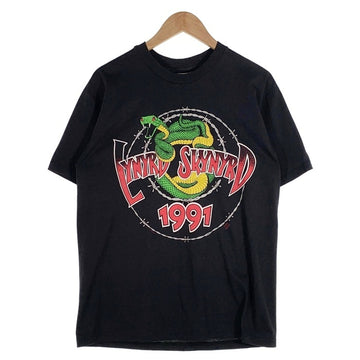 90's LYNYRD SKYNYRD レーナードスキナード 1991ツアー プリントTシャツ ブラック Hanes 1991コピーライト Size L 福生店