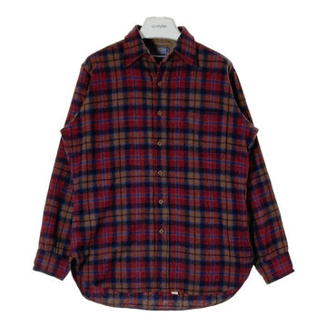PENDLETON ペンドルトン 70's USA製 ウールシャツ 片ポケット ボルドーxブラウン sizeM 瑞穂店
