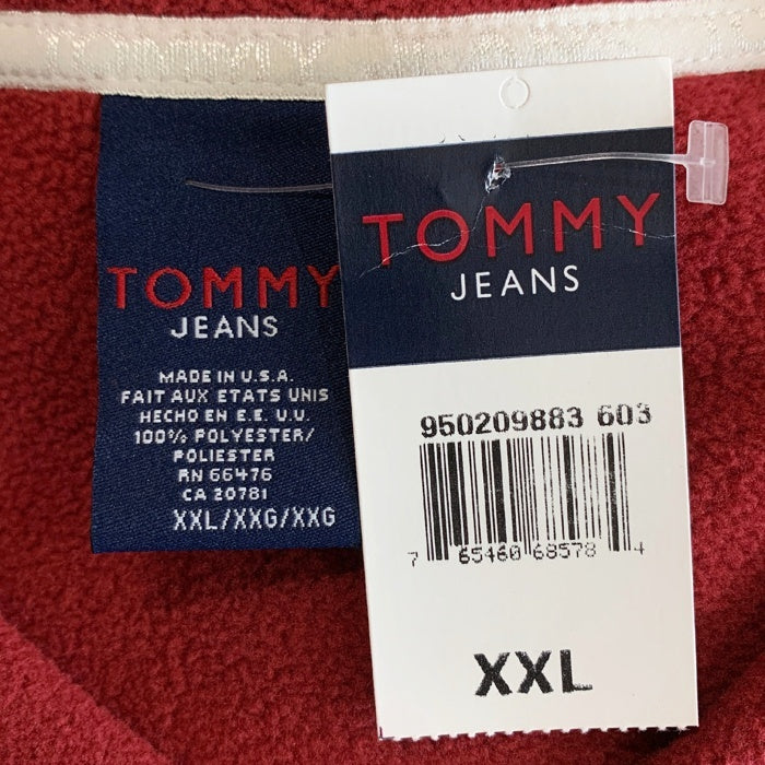 TOMMY JEANS トミージーンズ Vネック フリースプルオーバー トレーナー レッド Size XXL 福生店