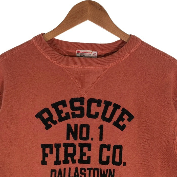 WAREHOUSE ウエアハウス SET-IN FREEDOM SWEAT " RESCUE NO.1 " スウェットトレーナー セットインフリーダム レッド Size 42 福生店