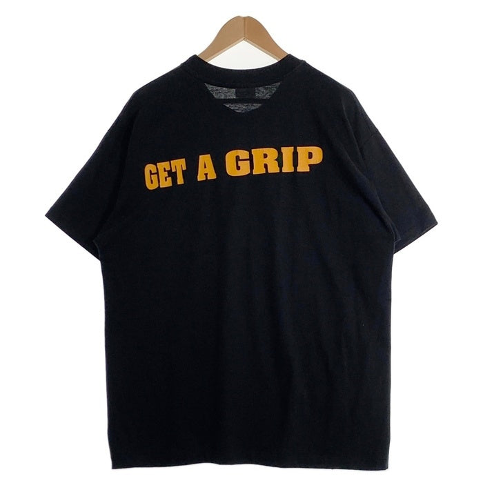 90's Aerosmith エアロスミス GET A GRIP プリントTシャツ ブラック Hanes USA製 Size XL 福生店