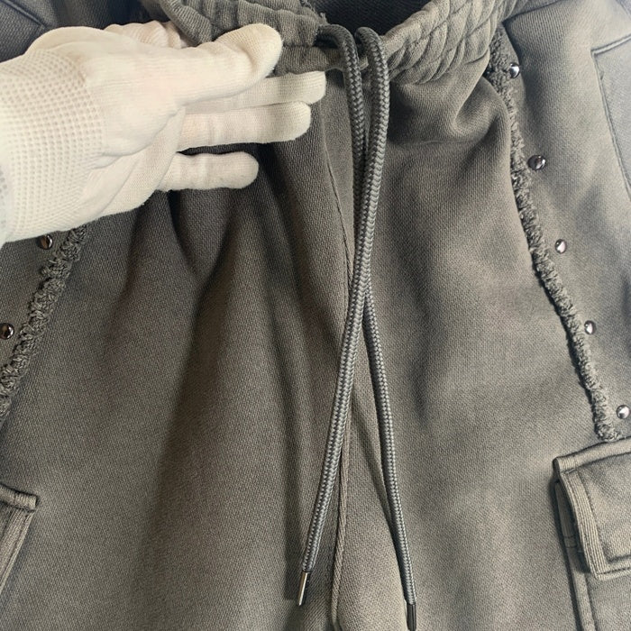 WIND AND SEA ウィンダンシー Sulfer Acid Studs Sweat Short サルファーアシッドスタッズ スウェットショーツ ショートパンツ チャコール WDS-O-STD-24-Q4-CS-03 Size M 福生店