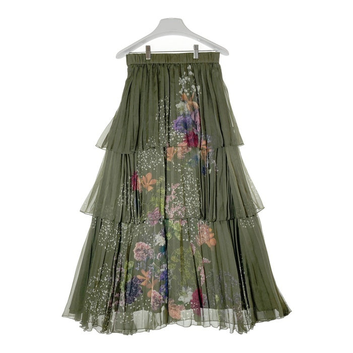AMERI アメリ プリーツスカート カーキ 花柄 02320990500 Size M 瑞穂店