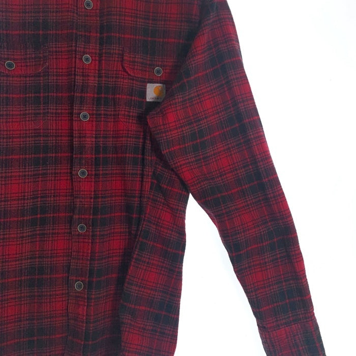 CARHARTT カーハート チェック 長袖 ロングスリーブ フランネル シャツ レッド メキシコ製 Size L 福生店