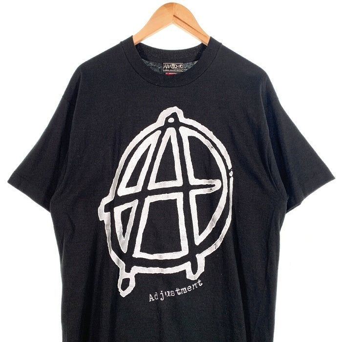 80-90's Anarchic Adjustment アナーキックアジャストメント サークルA 両面プリント Tシャツ ブラック USA製 FRUIT OF THE LOOM Size XL 福生店