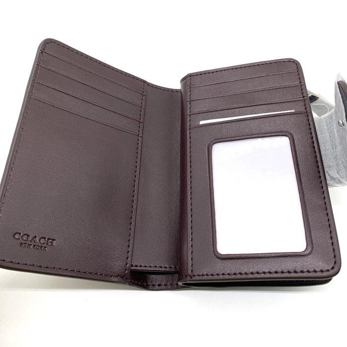 COACH コーチ CM241 ミディアム コーナー ジップ ウォレット・シグネチャー 二つ折り財布 グレー 福生店