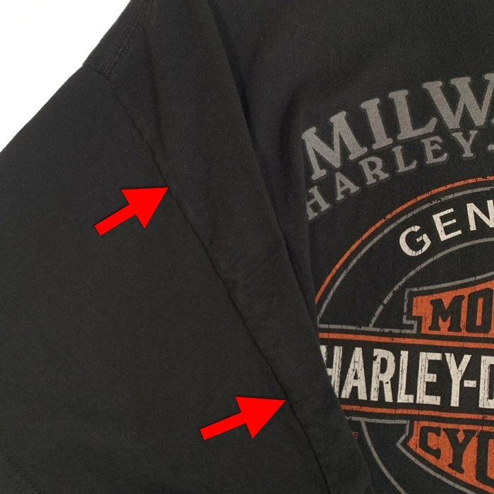 HARLEY-DAVIDSON ハーレーダビッドソン 110th Anniversary スカル エンブレム プリントTシャツ ブラック Size 2XL 福生店