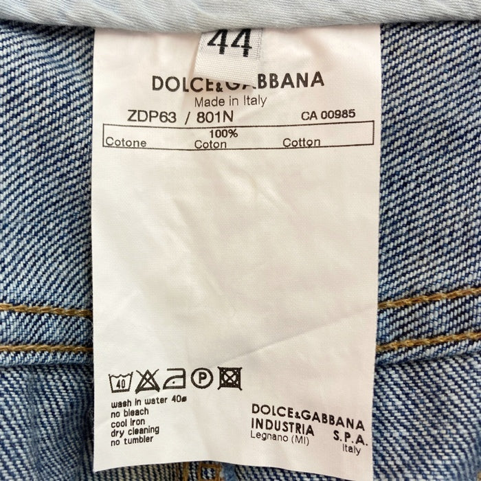 DOLCE&GABBANA ドルチェアンドガッバーナ ダメージ加工 DGビット デニムパンツ インディゴ size44 瑞穂店