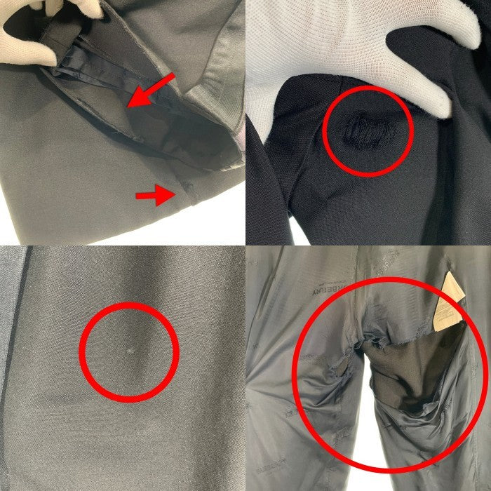 BURBERRY LONDON ENGLAND バーバリーロンドン サイドライン トラックパンツ ブラック パープル ウール モヘア 4557947 イタリア製 Size S 福生店