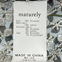 maturely マチュアリー オーガンジー フラワー刺繍 ウエスタンシャツ ブラック size- 瑞穂店
