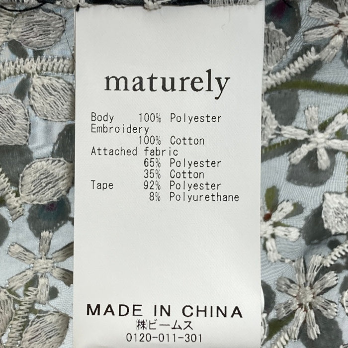 maturely マチュアリー オーガンジー フラワー刺繍 ウエスタンシャツ ブラック size- 瑞穂店