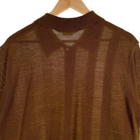 70'sDa Vinci ダヴィンチ アクリルニット 半袖シャツ ブラウン Size S 福生店