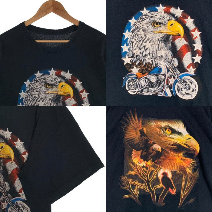 Eagle&Bike Print Tee イーグル バイク プリントTシャツ ブラック size XL 相当 福生店