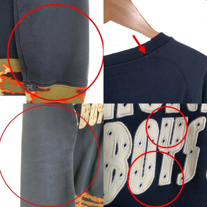 BILLIONAIRE BOYS CLUB ビリオネアボーイズクラブ スウェット クルーネックトレーナー イージーパンツ セットアップ ネイビー Size M 福生店