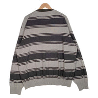 TOMMY HILFIGER トミーヒルフィガー ボーダー コットンニット クルーネックセーター グレー Size XXL 福生店