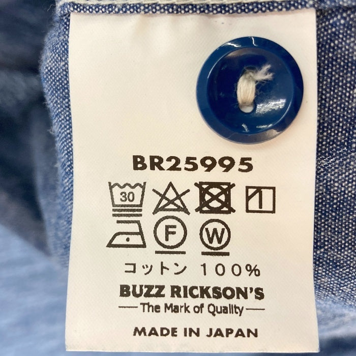 Buzz Rickson's バズリクソンズ BR25995 BLUE CHAMBRAY WORK SHIRT シャンブレー ワーク シャツ インディゴ size18-18・1/2 瑞穂店