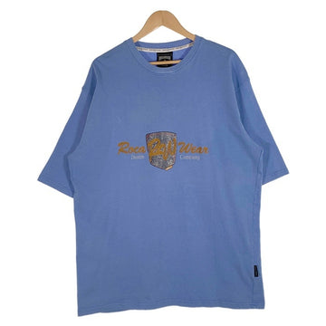 ROCA WEAR ロカウェア ロゴ刺繡 クルーネックTシャツ ライトブルー Size XXL 福生店