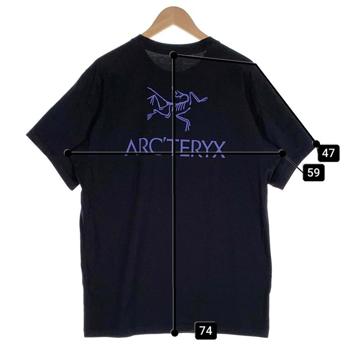 ARC'TERYX アークテリクス Emblem SS Crew 半袖 Tシャツ ブラック ブルー Size L 福生店