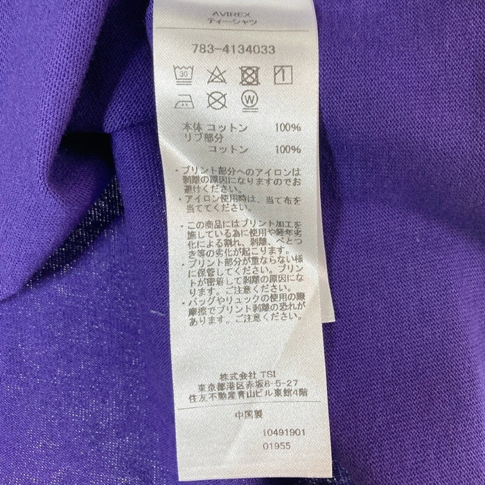 AVIREX アヴィレックス 783-4134033 BIKINI COUNTY COCKTAIL ビキニ カウンティ カクテル Tシャツ パープル sizeXL 瑞穂店