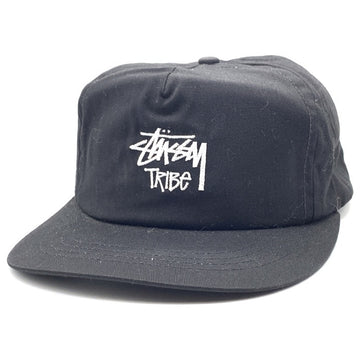 80-90's STUSSY ステューシー TRIBE刺繡 5パネルキャップ ブラック バックマジックテープ オールド タグなし 福生店