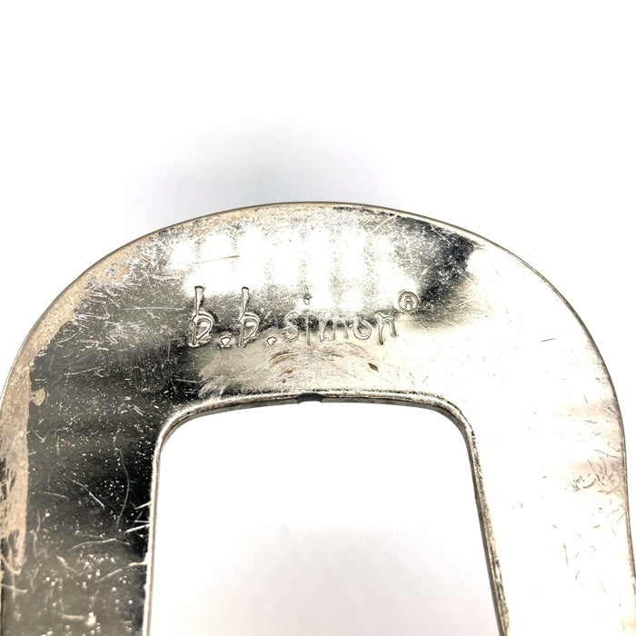 b.b.simon ビービーサイモン スタッズ レザーベルト ブルー オレンジ 6000 Size 36 瑞穂店