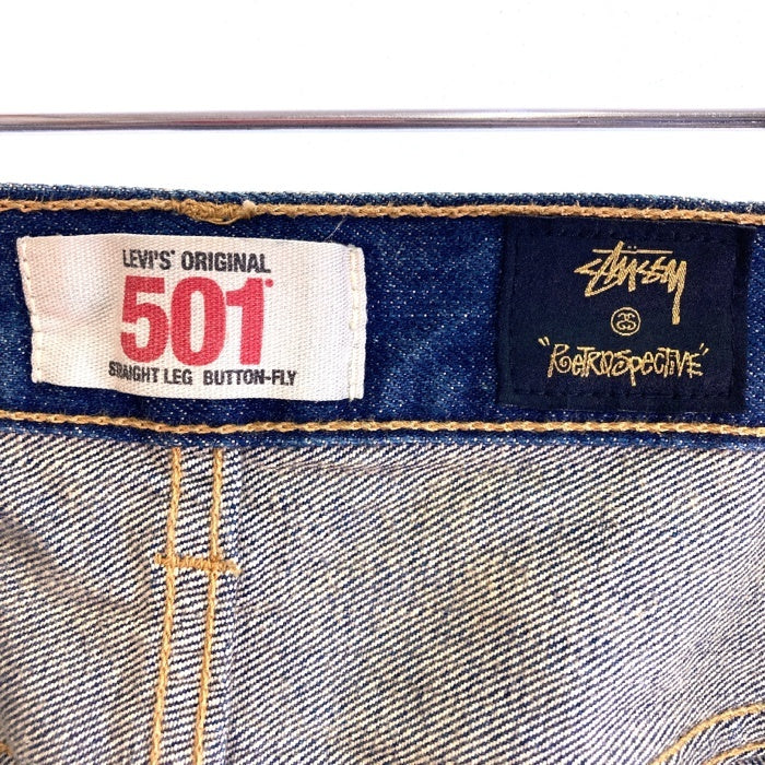 stussy ステューシー × Levi's リーバイス 501 stussy30周年 ダメージ加工 デニムパンツ インディゴ sizeW36 瑞穂店