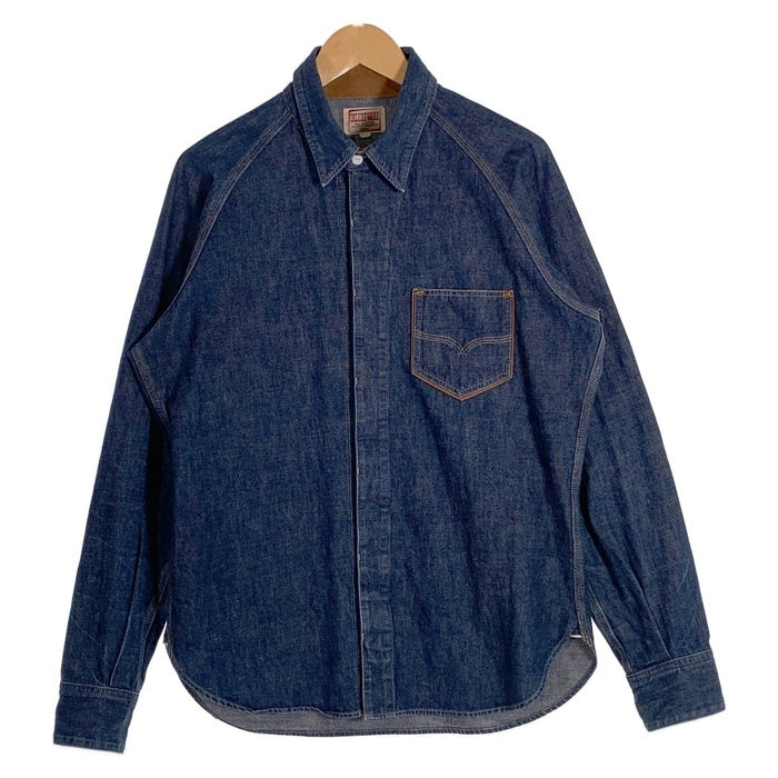 DELUXEWARE デラックスウェア USL DENIM SHIRT デニムシャツ ラグランスリーブ 比翼 インディゴ 40sモデル Size XL 福生店