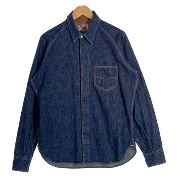 DELUXEWARE デラックスウェア USL DENIM SHIRT デニムシャツ ラグランスリーブ 比翼 インディゴ 40sモデル Size XL 福生店