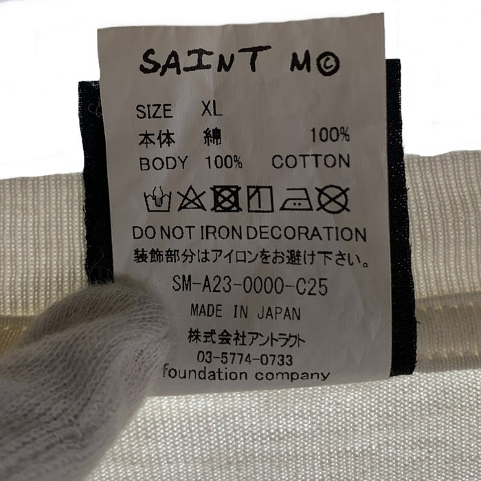 SAINT Mxxxxxx セントマイケル 23AW DSNY SS TEE MAD HATTER アリスインワンダーランド プリントTシャツ ヴィンテージ加工 SM-A23-0000-C25 Size XL 福生店