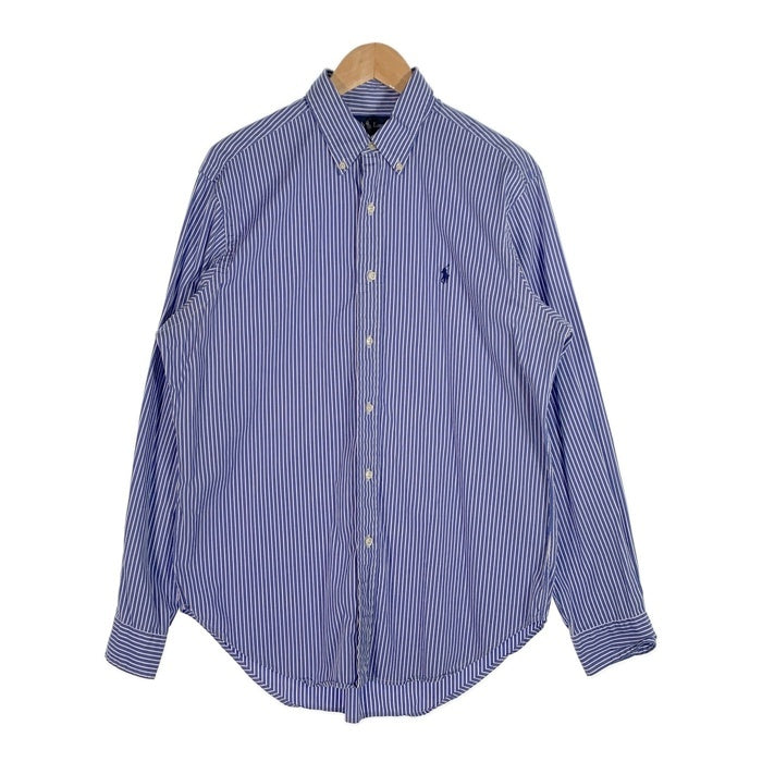 Ralph Lauren ラルフローレン CLASSIC FIT ボタンダウン ストライプシャツ ブルー ホワイト Size 16 福生店