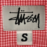 Stussy ステューシー USA製 ギンガムチェック 胸ショーンフォント刺繍 半袖シャツ レッド sizeS 瑞穂店