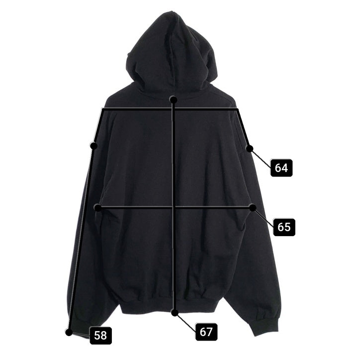 YEEZY イージー Gosha ゴーシャラブチンスキー Black Dog Hoodie プリント プルオーバースウェットパーカー ブラック 薄手 Size 2 福生店