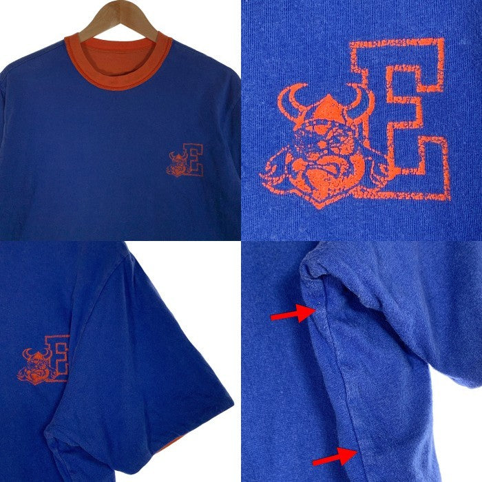 EASTPORT VIKINGS リバーシブル ダブルフェイス Tシャツ オレンジ ブルー Size M-L 相当 福生店