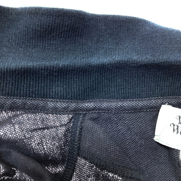 Vivienne Westwood MAN ヴィヴィアンウェストウッドマン オーブ刺繡 鹿の子 ポロシャツ ブラック Size 44 瑞穂店